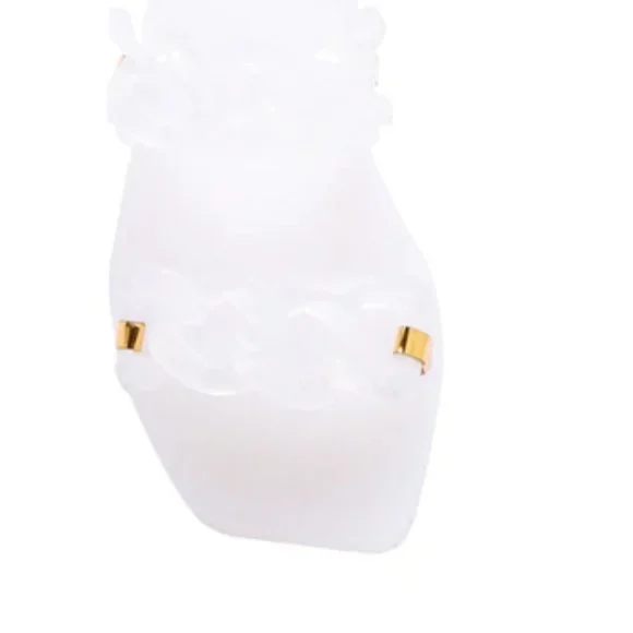 !! NEW !! Jelly Slide Sandals with Chain Detail in Matte Black - Picture 10 of 11